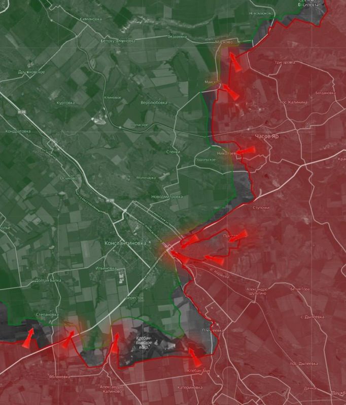 «На Константиновском направлении российские войска закрепились в районе трамвайного депо и АТП в юго-восточной части одноименного города