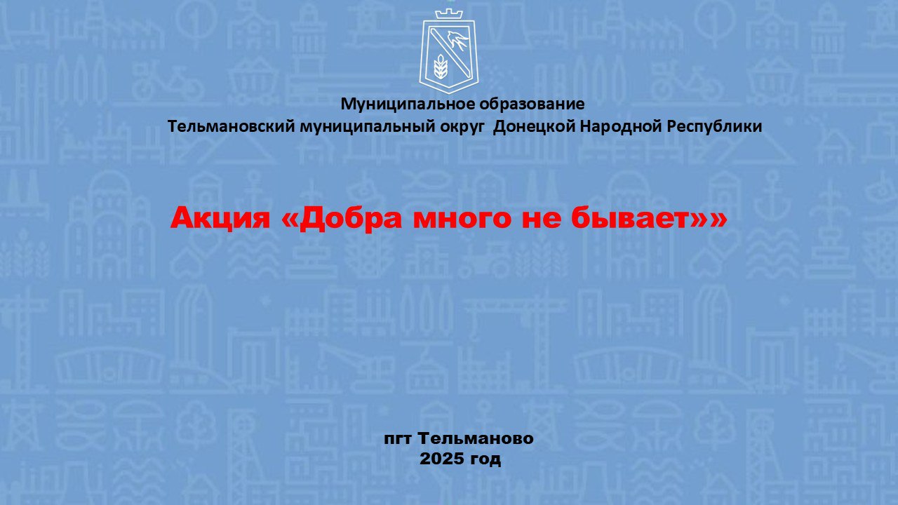 Добра много не бывает. Сектор молодежной политики Администрации Тельмановского муниципального округа подводититоги года в рамках акции «Добра много не бывает» по направлению «Доброслужащий»