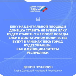 Денис Пушилин о праздновании Нового года в Республике