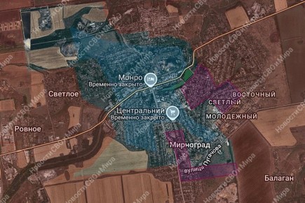 1. Мирноград. Наши воины продвинулись с восточной и южной части города и достигли центра