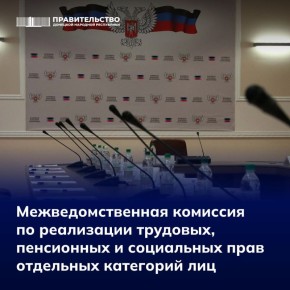 Лариса Толстыкина: Провели заседание межведомственной комиссии по реализации трудовых, пенсионных и социальных прав отдельных категорий лиц