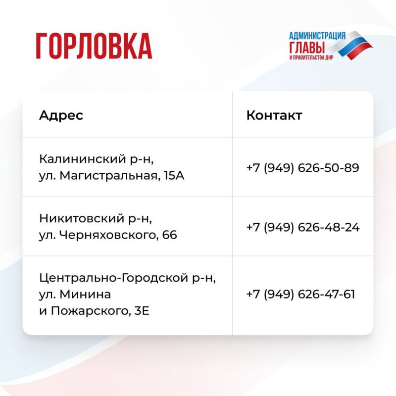 Актуальные контактные данные клиентских служб ОСФР по ДНР — в карточках Актуальные контактные данные клиентских служб ОСФР по ДНР — в карточках
