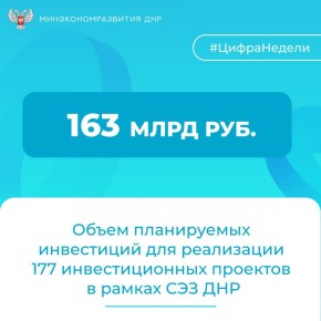 Участниками свободной экономической зоны на территории ДНР стали 163предприятия!