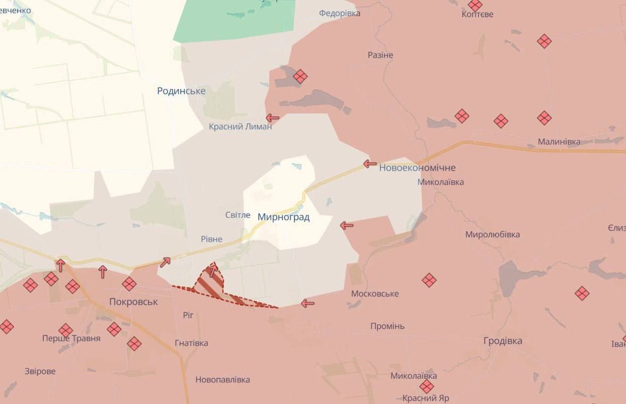 «ВС РФ продолжают наращивать присутствие на Покровском направлении, расширяя зону контроля в районе Мирнограда