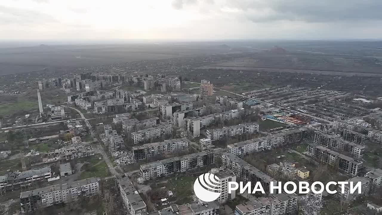 Кадры из освобожденного Красноармейска (Покровска), снятые с высоты птичьего полета