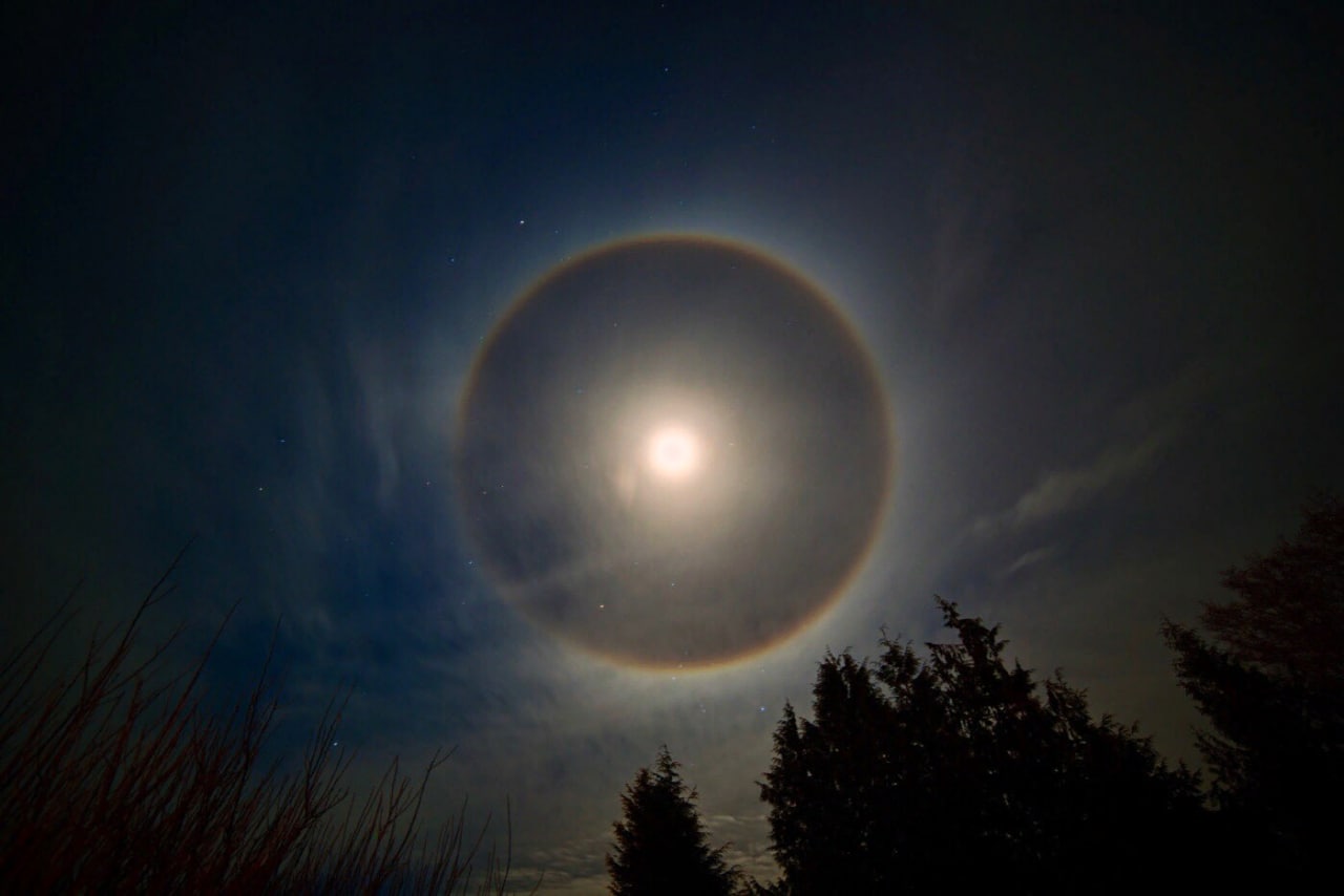 Лунное гало – предвестник ухудшения погоды