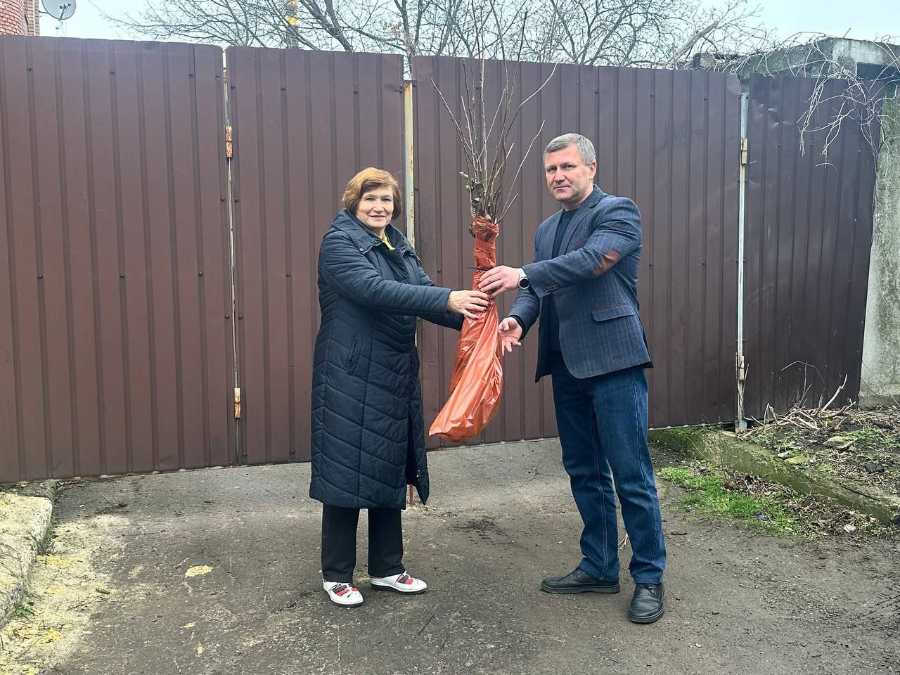 Передал жителям, проживающими в Волновахском муниципальном округе, наборы саженцев фруктовых деревьев и кустарников