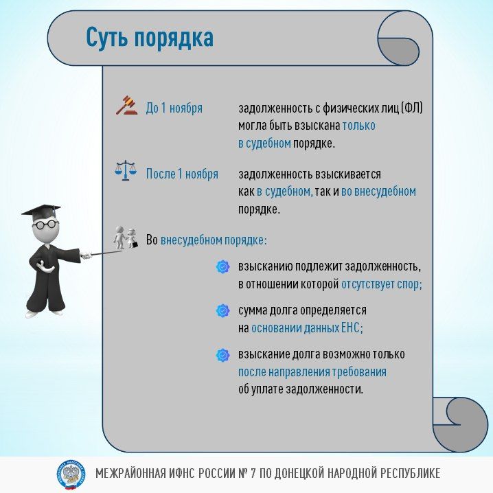 С 1 ноября начал действовать новый порядок взыскания налоговой задолженности с физических лиц, не являющихся индивидуальными предпринимателями С 1 ноября начал действовать новый порядок взыскания налоговой задолженности с физических лиц, не являющихся индивидуальными предпринимателями