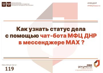 Как узнать статус дела с помощь чат-бота МФЦ ДНР в мессенджере МАХ?