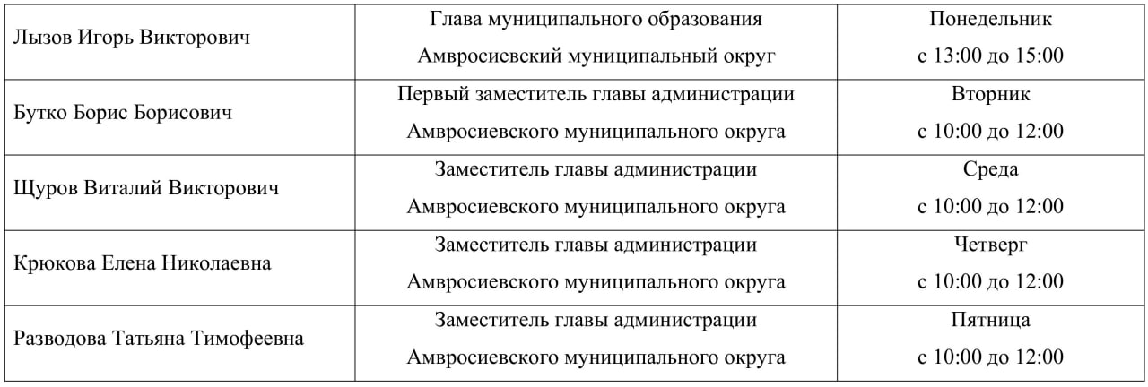 В администрации Амвросиевского муниципального округа проводятся личные приёмы граждан (