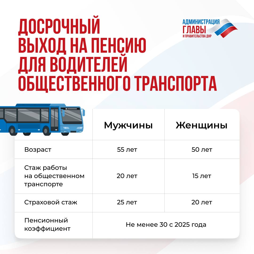 Водители общественного транспорта, которые работают на регулярных городских маршрутах, могут выйти на пенсию досрочно
