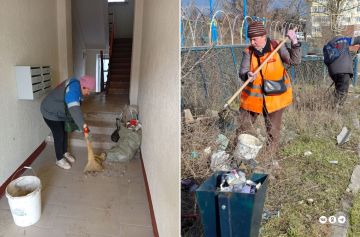 В трех районах Мариуполя коммунальщики провели уборку дворов