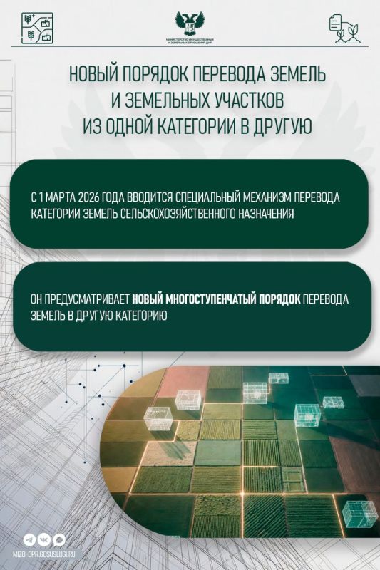 С 01.03.2026 года вступают некоторые изменения в сфере земельных отношений, связанных с изменениями в Федеральный закон от 21.12.2004 № 172-ФЗ "О переводе земель или земельных участков из одной категории в другую" С 01.03.2026 года вступают некоторые изменения в сфере земельных отношений, связанных с изменениями в Федеральный закон от 21.12.2004 № 172-ФЗ "О переводе земель или земельных участков из одной категории в другую"