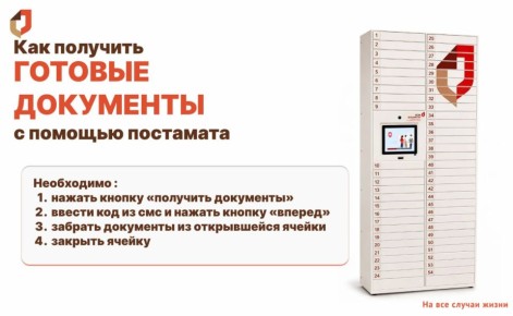 Как получить готовые документы с помощью постамата?