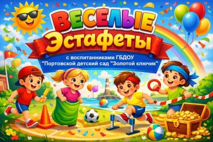 Сегодня мы провели для воспитанников ГБДОУ «Портовской детский сад "Золотой ключик"» спортивное мероприятие «Весёлые эстафеты» в рамках проекта «Детский спорт» Всероссийской политической партии «Единая Россия»