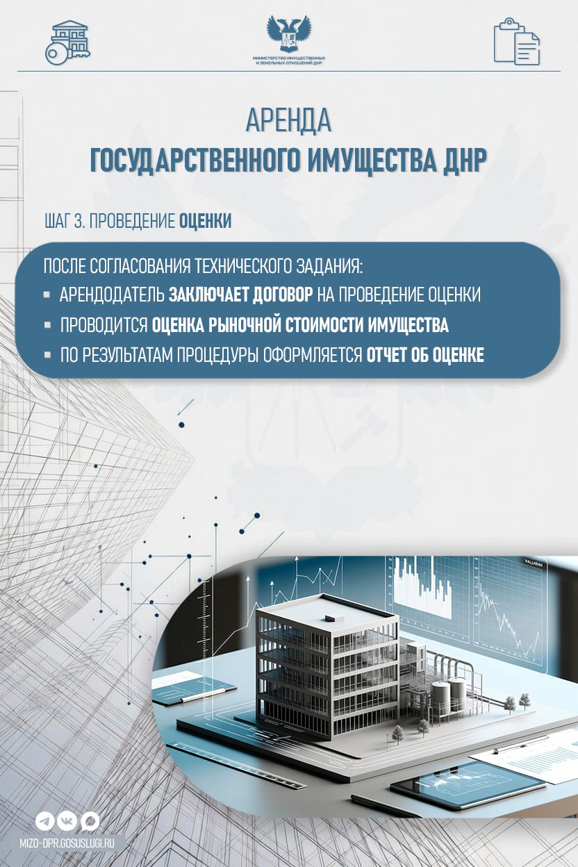 МИЗО ДНР напоминает арендодателям о порядке действий при подготовке к передаче в аренду государственного имущества МИЗО ДНР напоминает арендодателям о порядке действий при подготовке к передаче в аренду государственного имущества