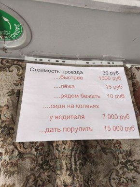 В донецкой маршрутке можно порулить на коленях у водителя за 7 тысяч рублей
