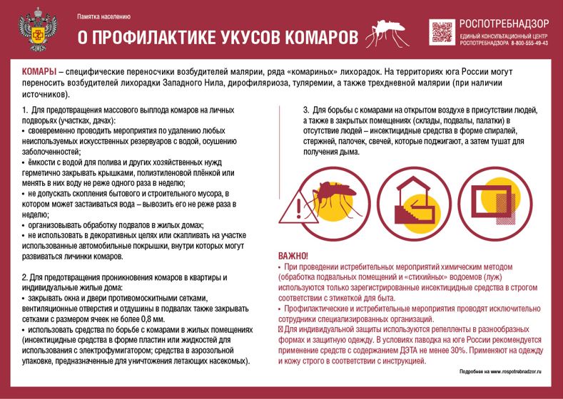 Опасные комары. Меры профилактики