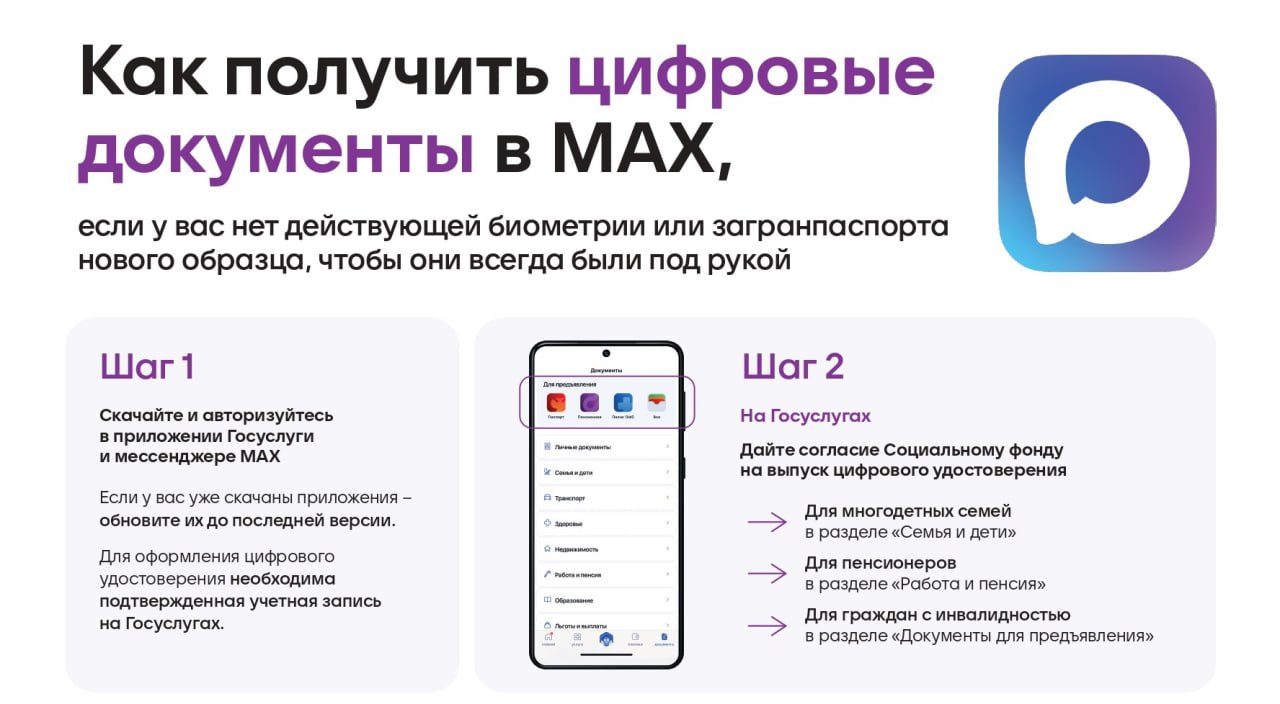 Важно! Упрощена процедура создания QR-кодов в МАХ для подтверждения льготного статуса!