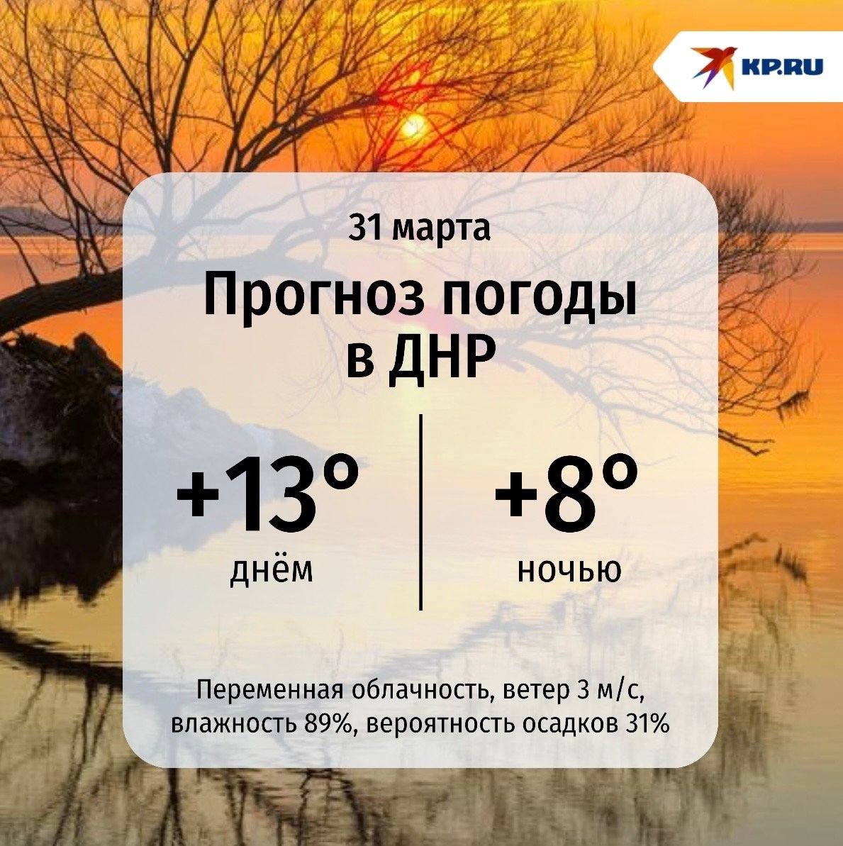 ДНР сегодня укутается в облака