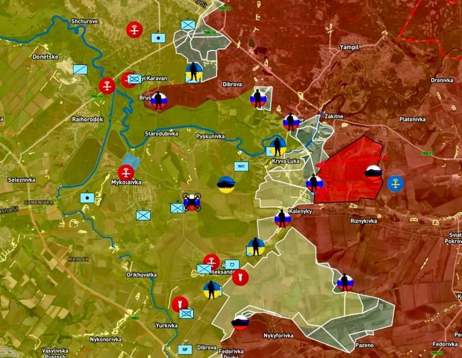 Родион Северьянов: Славянское направление. ВС РФ увеличили зону контроля на 2,5 км выйдя на рубеж Каленики-Кривая Лука