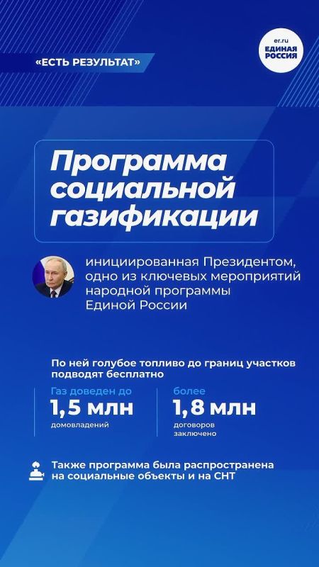 Газ до участка — бесплатно? Да, это возможно благодаря программе социальной газификации, инициированной Президентом и реализуемой при поддержке Единой Россией