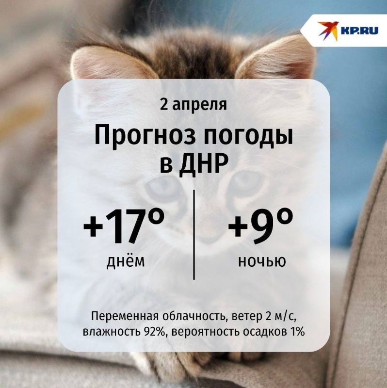 В ДНР сегодня на небе легкие облака, воздух прогреется до комфортных +17°