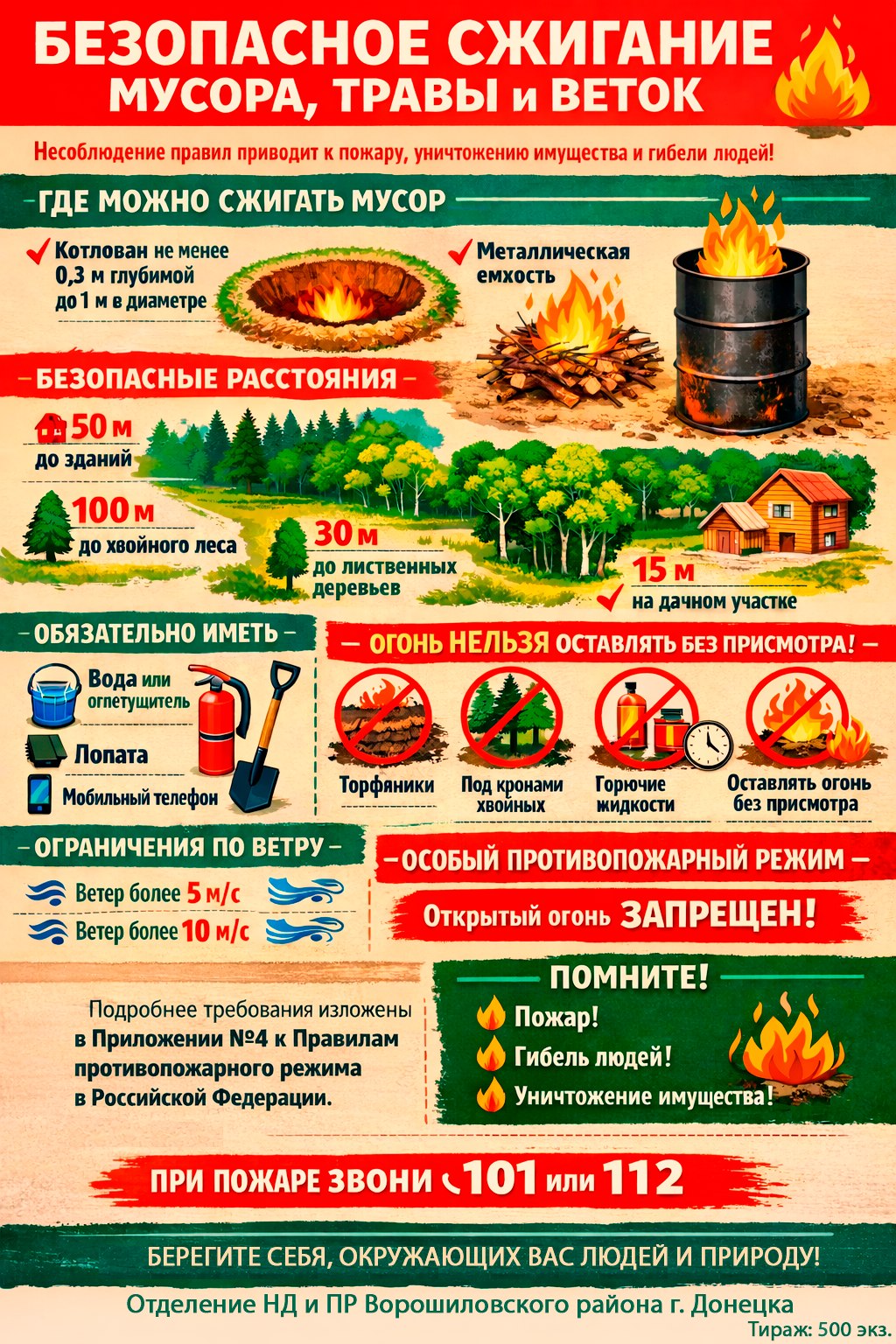 МЧС напоминает: соблюдайте правила пожарной безопасности!