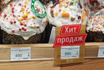 Цены на куличи в одном из магазинов ДНР