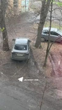 Град с дождем вновь в Донецке