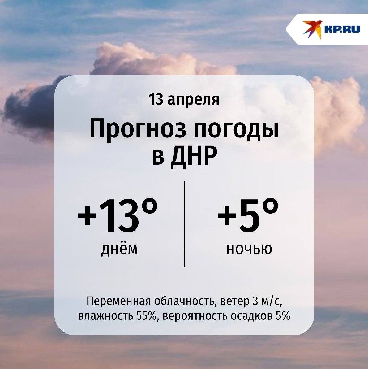 В ДНР сегодня облачно и прохладно