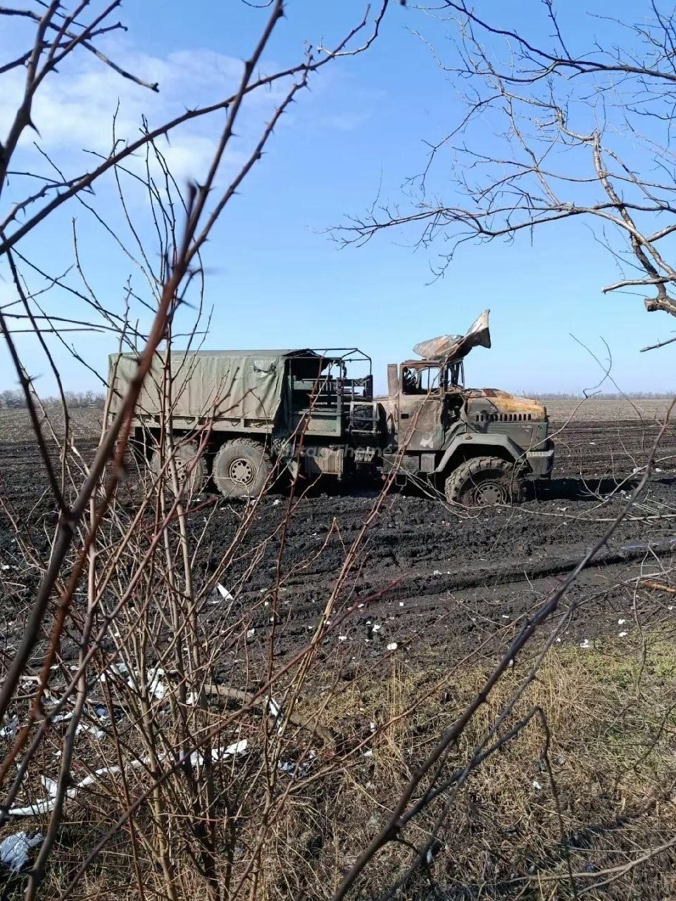 Архив. Уничтоженный КрАЗ-6322 ВСУ на Покровском направлении