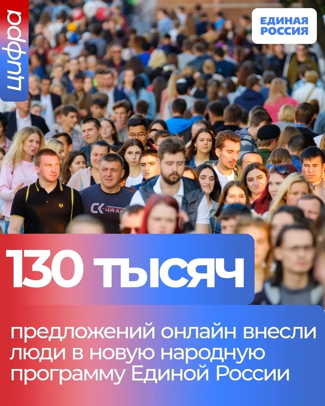 В новую народную программу Единой России только в режиме онлайн поступило более 130 тысяч предложений