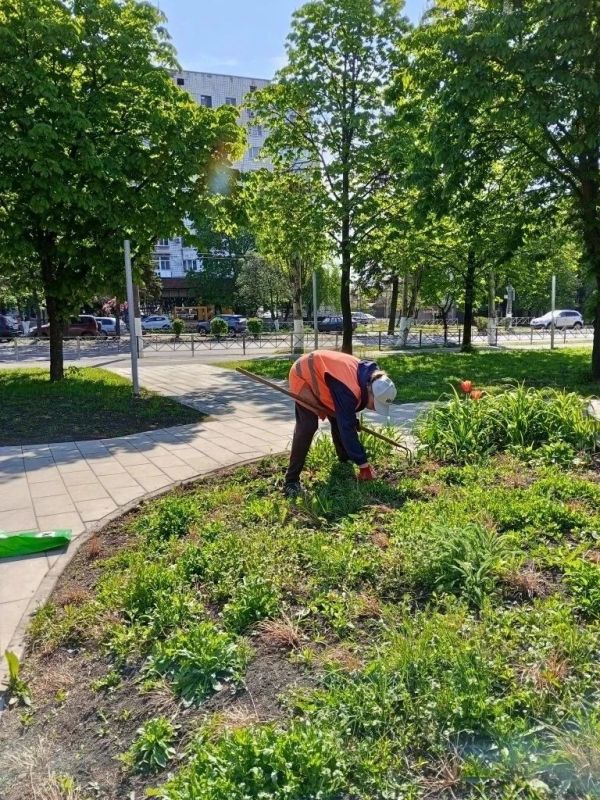 Коммунальщики Снежного продолжают благоустраивать территории общего пользования Коммунальщики Снежного продолжают благоустраивать территории общего пользования