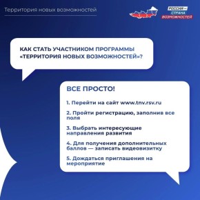 Жители ДНР могут стать участниками серии мероприятий «Территория новых возможностей»