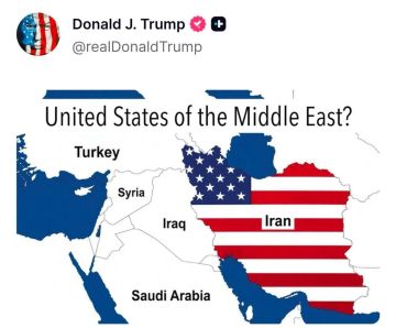 «Соединённые Штаты Ближнего Востока»: Трамп опубликовал карту Ирана в цветах флага США