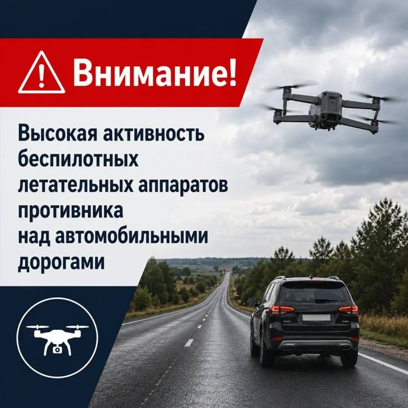 Два майора: Запорожская область. В связи с высокой активностью дронов ВСУ над дорогами губернатор региона предупреждает: