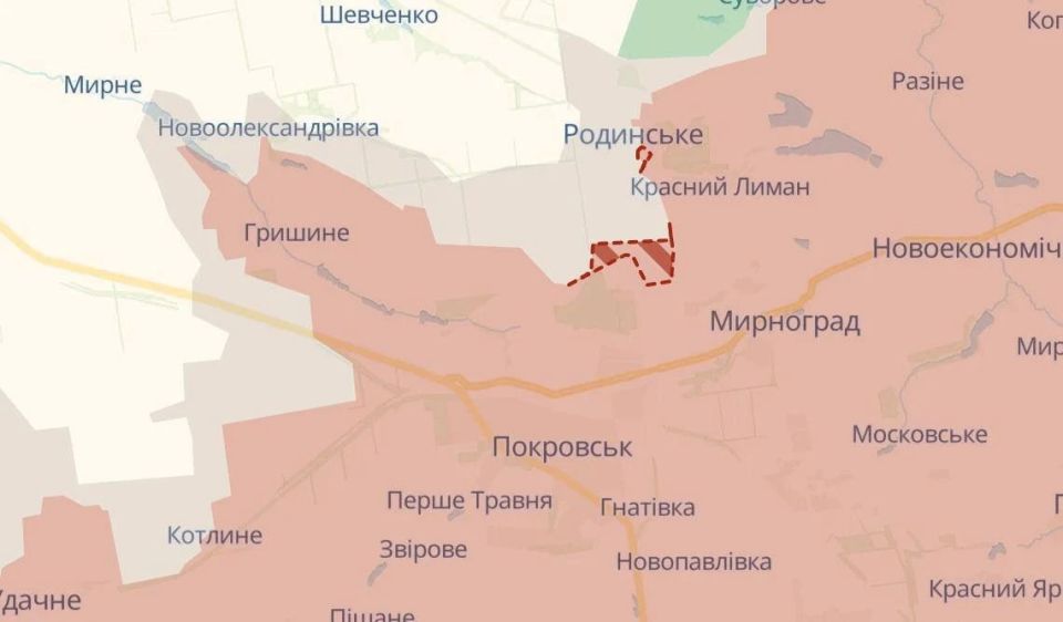 Российские войска продвинулись между Димитровом и Родинским к северу от Красноармейска — DeepState