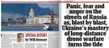 Владимир Корнилов: Daily Mail сегодня, помимо пасквиля Бориски Джонсона, поделившегося своим восторгом по поводу налетов на Петербург, посвятила целый разворот той же теме