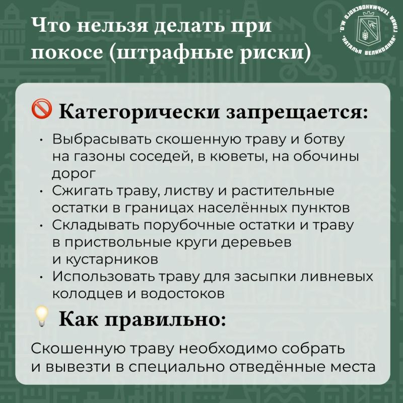 Наталья Великодная: Уважаемые жители!. Лето — время наводить порядок Наталья Великодная: Уважаемые жители!. Лето — время наводить порядок