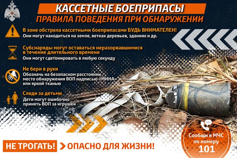 Что делать при обнаружении кассетного снаряда?