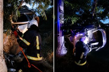 Водитель легковушки влетел в столб в Мариуполе, его пассажир погиб