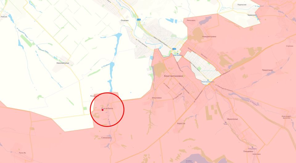 Минобороны России заявило об освобождении населённого пункта Долгая Балке в ДНР в районе Константиновки