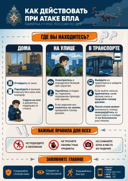 Памятка ГУ МЧС России по ДНР: Как действовать при атаке БПЛА