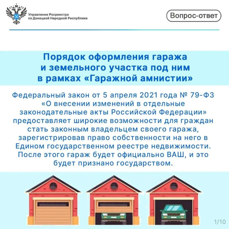 Росреестр ДНР: Порядок оформления гаража и земельного участка под ним в рамках «Гаражной амнистии»