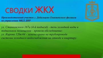 СВОДКИ ЖКХ в городском округе Дебальцево на 06.07.2026