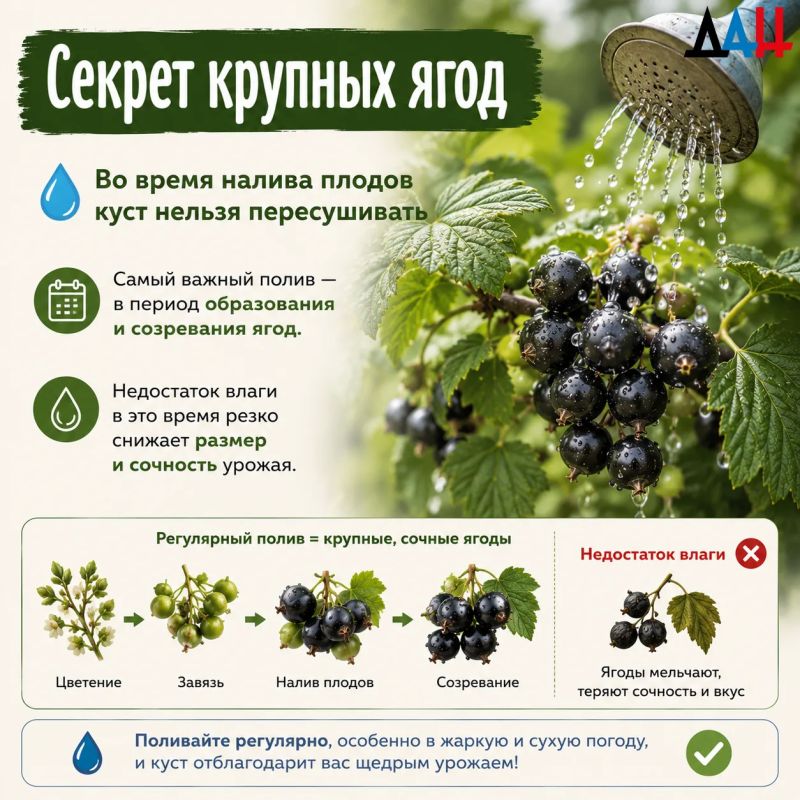 Секрет богатого урожая. Как ухаживать за смородиной, чтобы ягоды были крупными и сладкими Секрет богатого урожая. Как ухаживать за смородиной, чтобы ягоды были крупными и сладкими