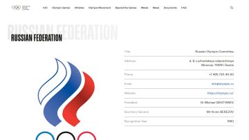 На сайте МОК впервые с 2023 года заработал раздел про Россию
