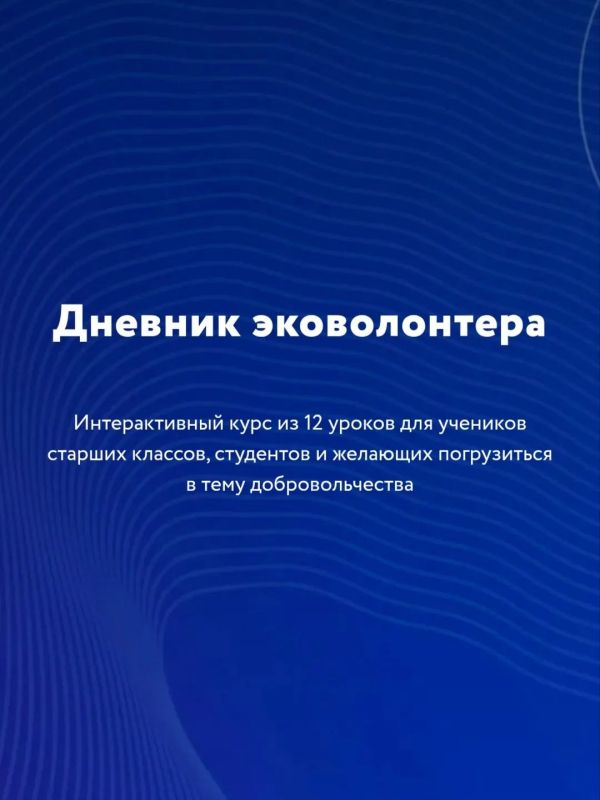 Денис Зубов: Курс «Дневник волонтёра» разработан Российским экологическим оператором на базе методического руководства, как стать эковолонтёром