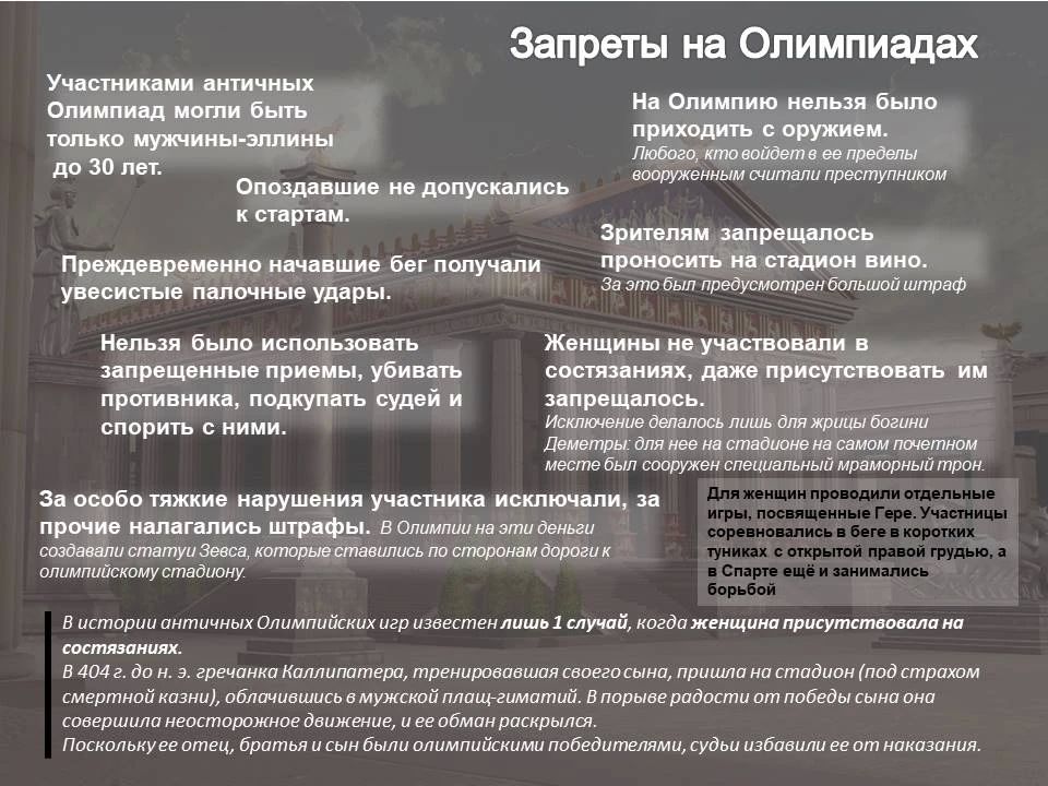 Древние Олимпийские Игры сильно отличались от современных Древние Олимпийские Игры сильно отличались от современных
